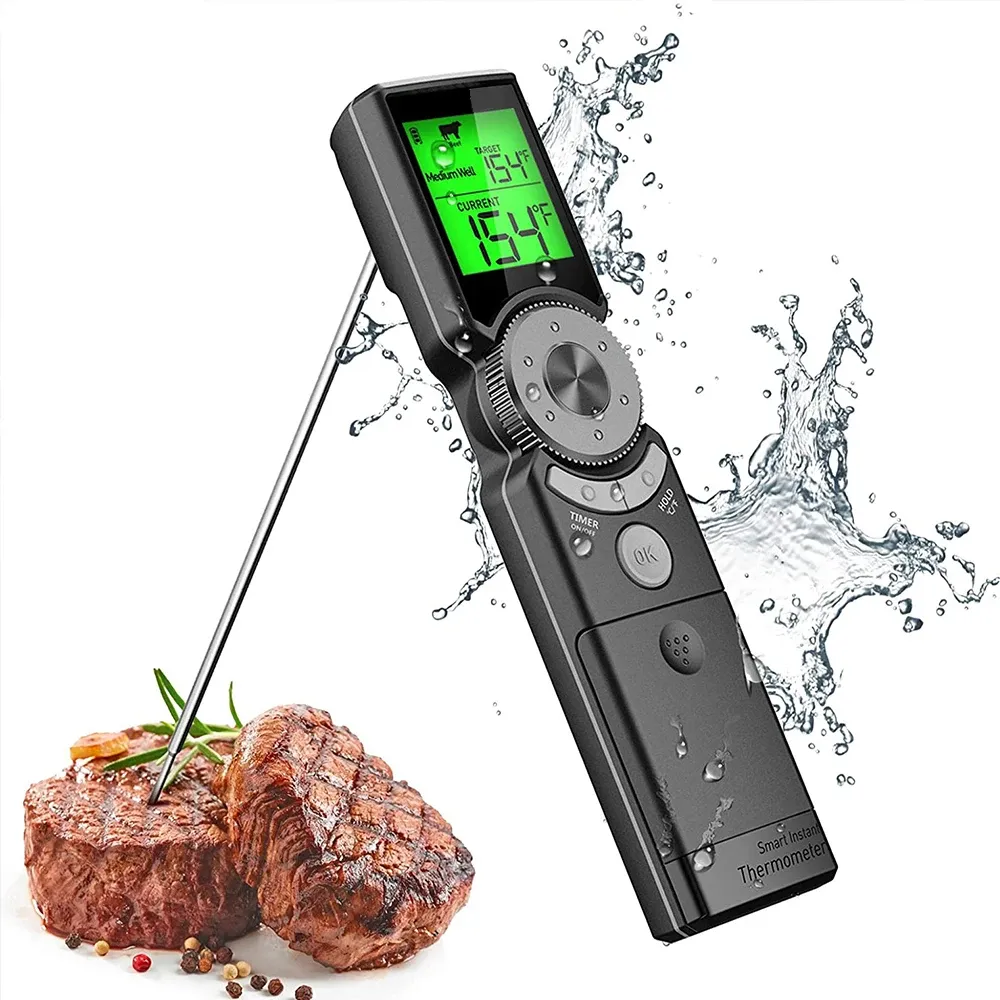 Mätare Portable Meat Thermometer LCD Digital Baking Instant Read Kitchen Waterproof Food BBQ Thermometer Handhållen Fold Thermometer