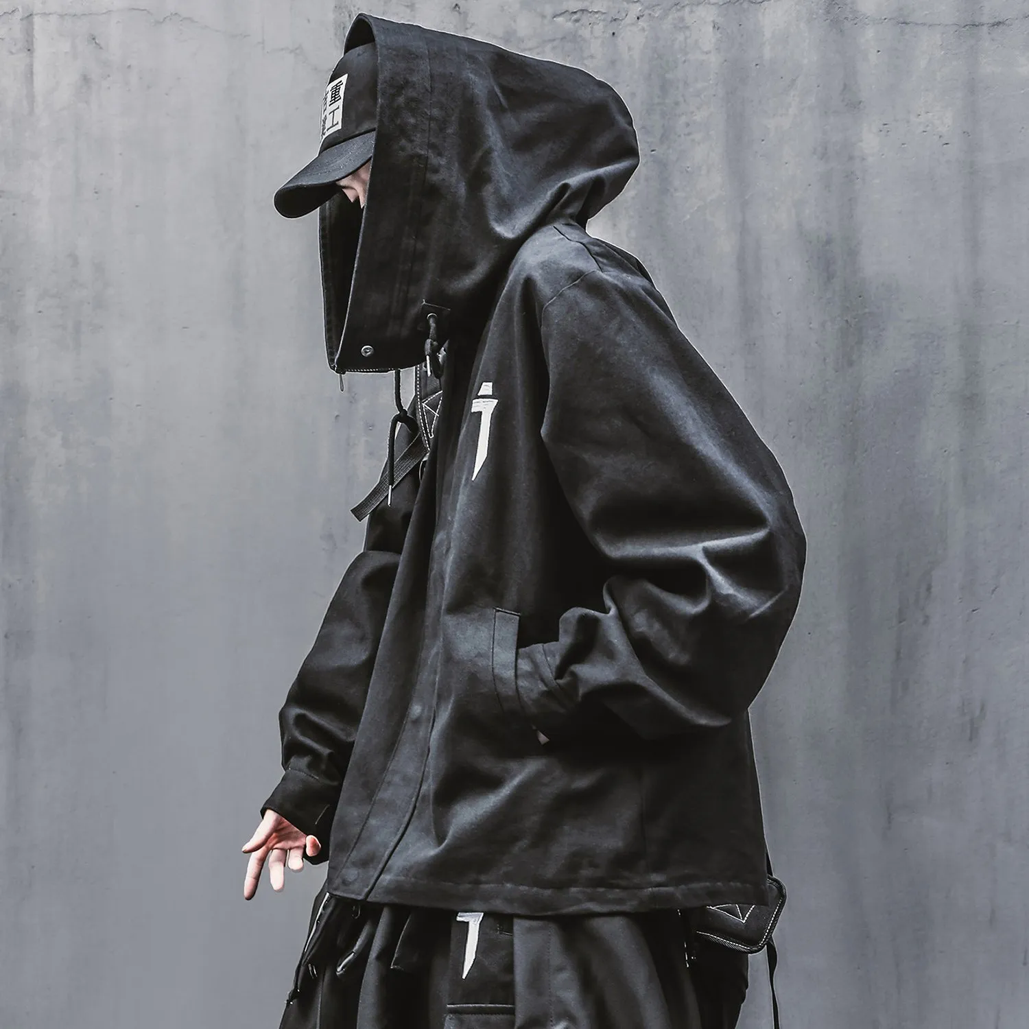 DHgate.com:Mens Techwear Hooded Zip Up Jacket, Japanese DHgate.com:Mens Techwear Hooded Zip Up Jacket, Japanese