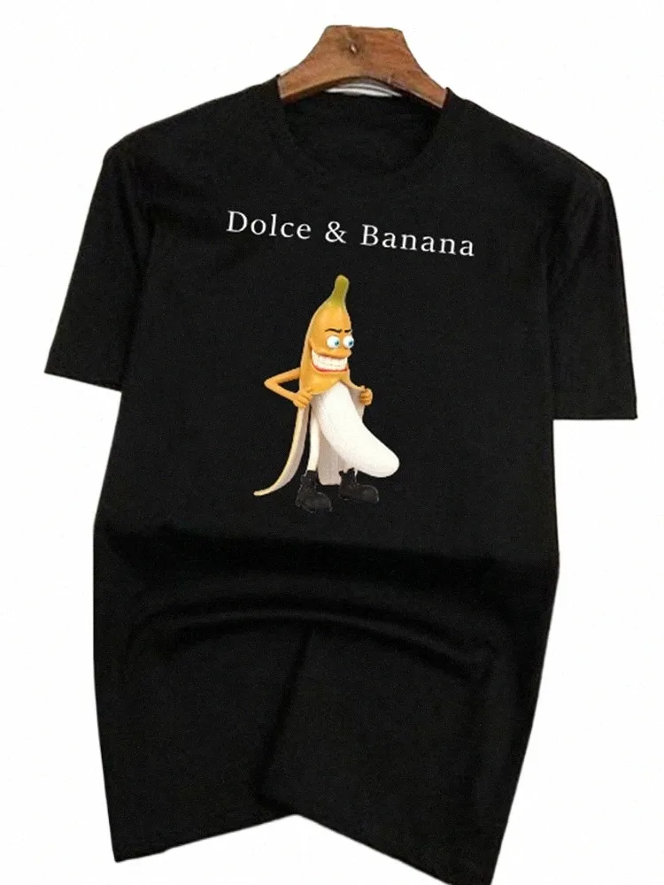 drôle Summer Top Qualité Banana Imprimer Hommes T-shirts Crewneck Respirant Tops Modal T-shirt confortable T-shirts à manches courtes pour hommes 56lz #