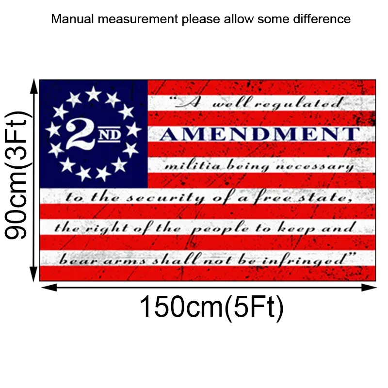 3*5 Ft We&#039;ll Defend 2nd Second Amendment 1791 Vintage American Flag Polyester Brass Grommets Patriotic Decor Wall Art Cave Outdoor Indoor TR0054