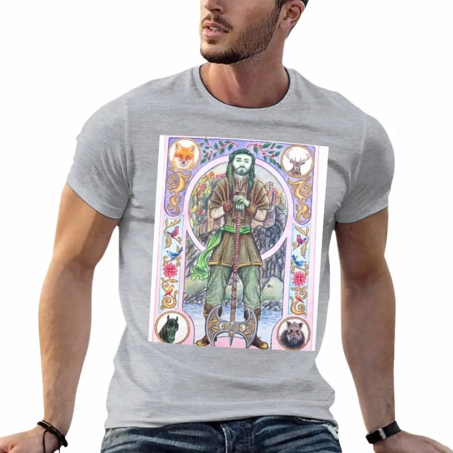 The Green Knight T-Shirt Blouse unie Vêtements d'anime Hommes T-shirts graphiques T0iW #