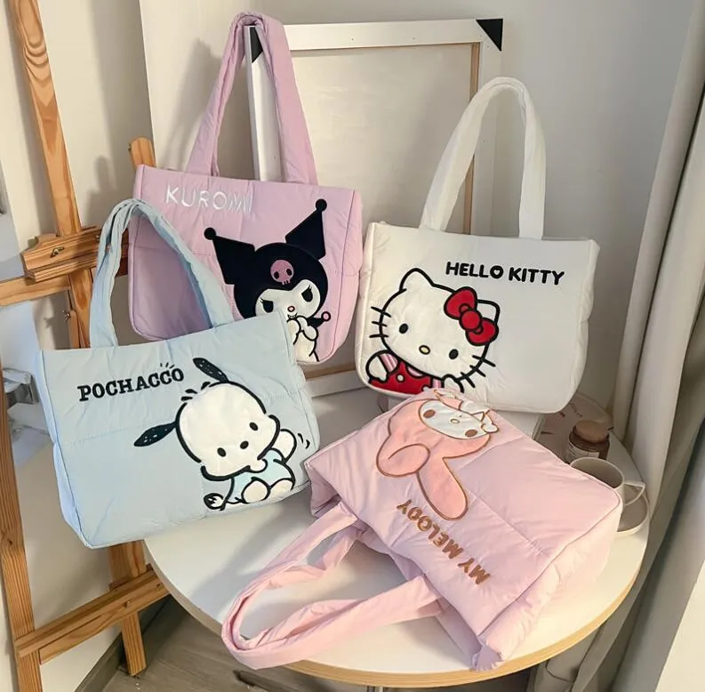 Mode mignon mélodie kuromi un sac à bandoulière dame femmes mignon accessoires sac grande capacité