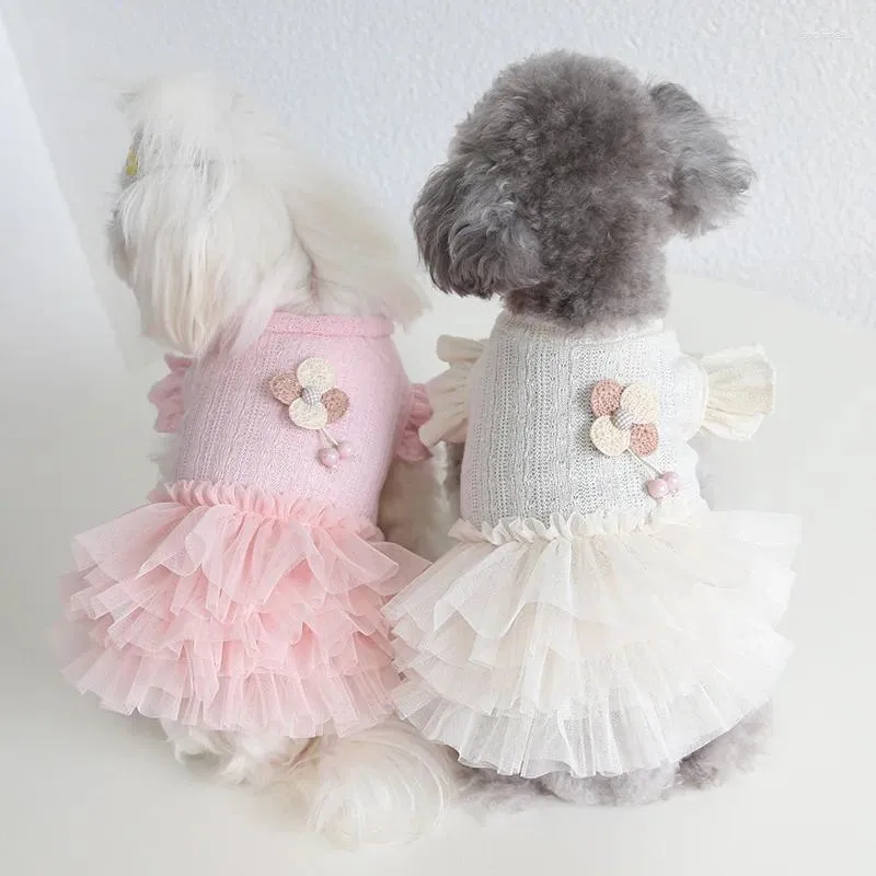 Hundkläder bröllopsklänning vit rosa kattklänningar valp kjol chihuahua Yorkshire pomeranian shih tzu maltese doggy dräkt husdjur kläder s