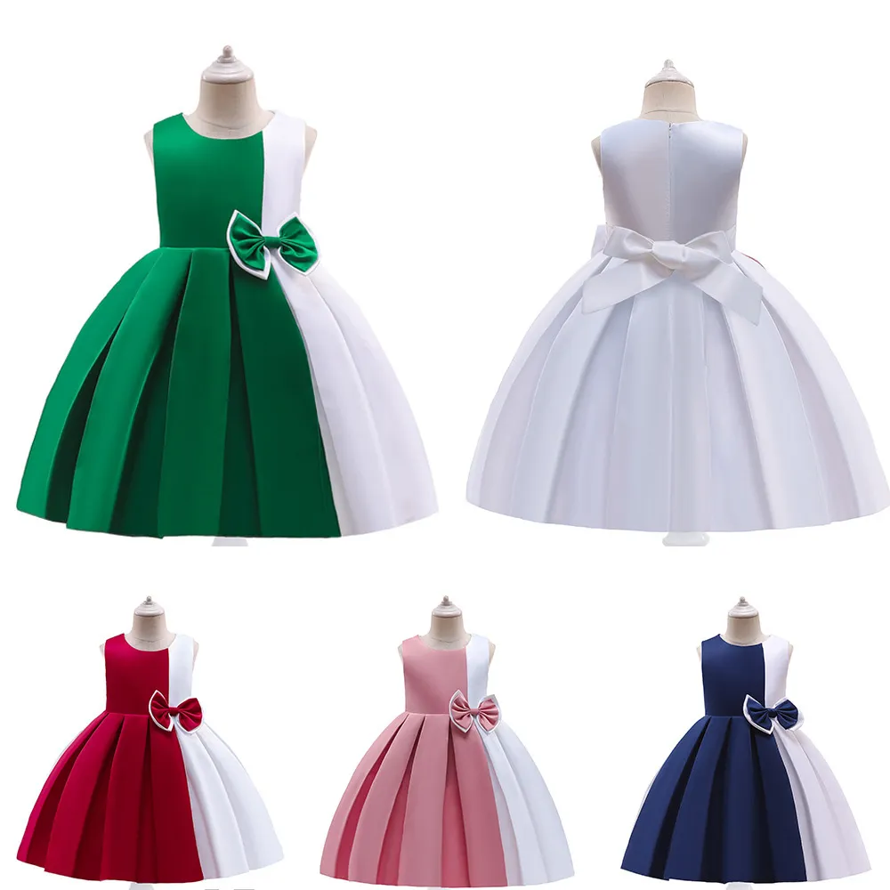 Sweet Pink Wine Green Navy Blue Jewel Girl's Birthday/Party Dresses Girl's Pageant Dresses Flower Girl Dresses Girls Everyday Skirts Kids' Wear SZ 2-10 D328250