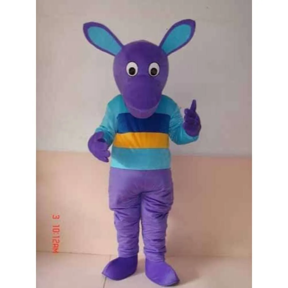 Trajes de mascote espuma roxo canguru boneca dos desenhos animados de pelúcia natal fantasia vestido de halloween traje da mascote