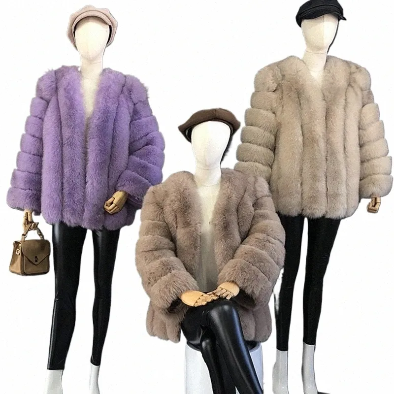 Automne et hiver mi-long manteau de fourrure de renard naturel femmes veste de fourrure fiable le manteau de fourrure véritable le plus populaire vêtements féminins 32F8 #