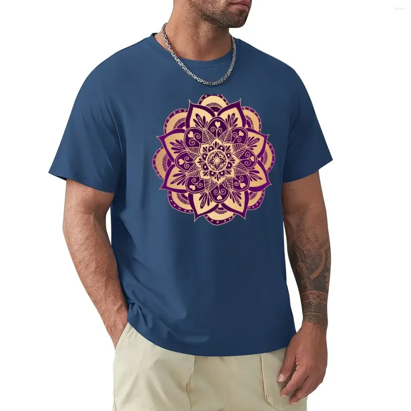 Canotte da uomo T-shirt con mandala fiore viola e oro Abbigliamento hippie Anime Asciugatura rapida