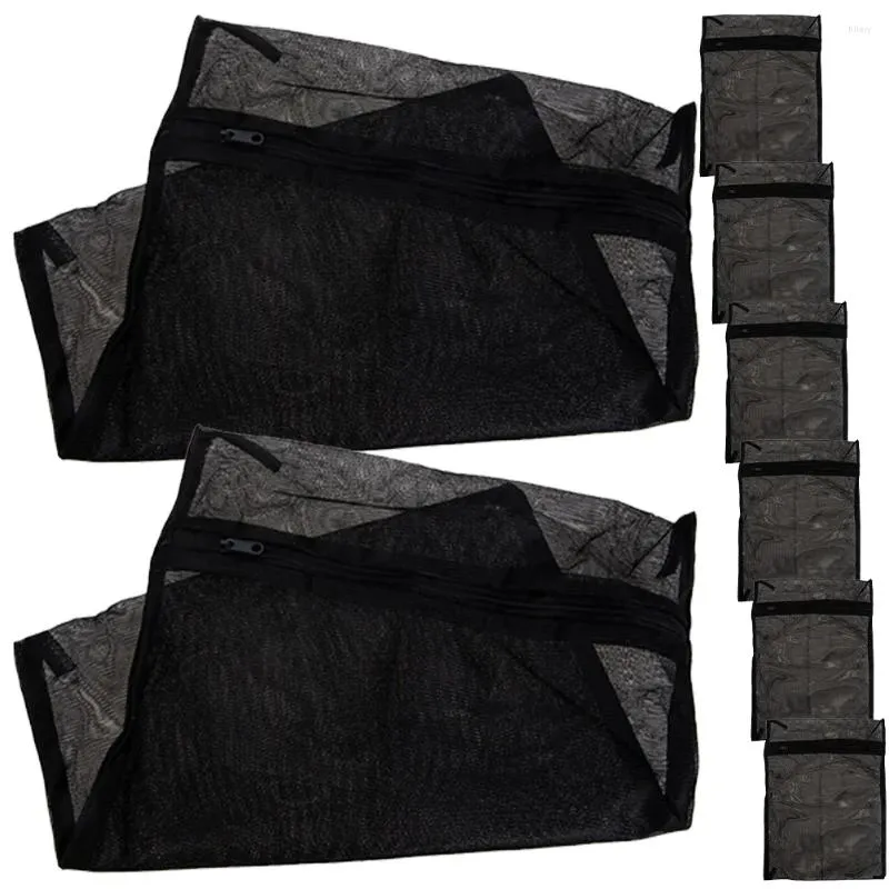 Laundry Bags 8 Pcs Container Black Bag Travel Lingerie Mesh Delicates Polyester Garment Washing