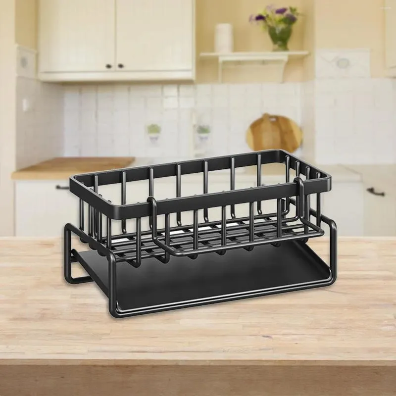 Kitchen Storage Dish Drying Rack Sponge Brush Portable Rag Cookware Sink Colander For Countertop Tools Bathroom Home Use Coffee Store