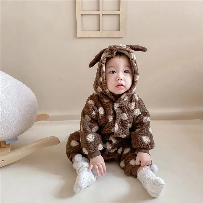 Down Ceket Bebek Sürüler Kış Sıcak Uzun Kollu Tulum Koreli Doğum Kız Giysileri Yürümeye Başlayan Çocuk Hayvan Pijamaları Sleepsuit