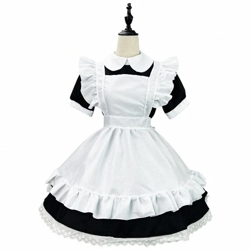 Costume classico da cameriera Anime Cosplay Nero Bianco Plus Size Apr Maid Cat Girl Kawaii giapponese Abiti Party Princ Lolita Dr C8SG #