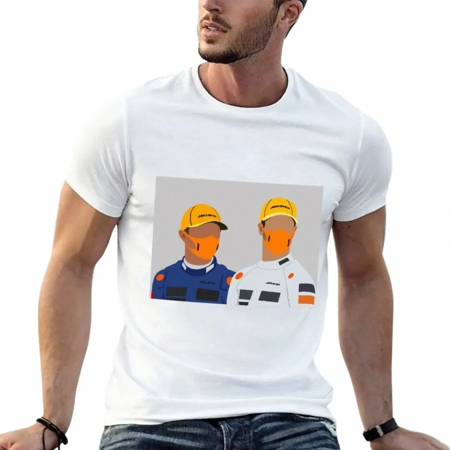 Lando Norris Daniel Ricciardo Tシャツプレーンカワイイ服ブラックスツーシャツメンズTシャツ33JU＃