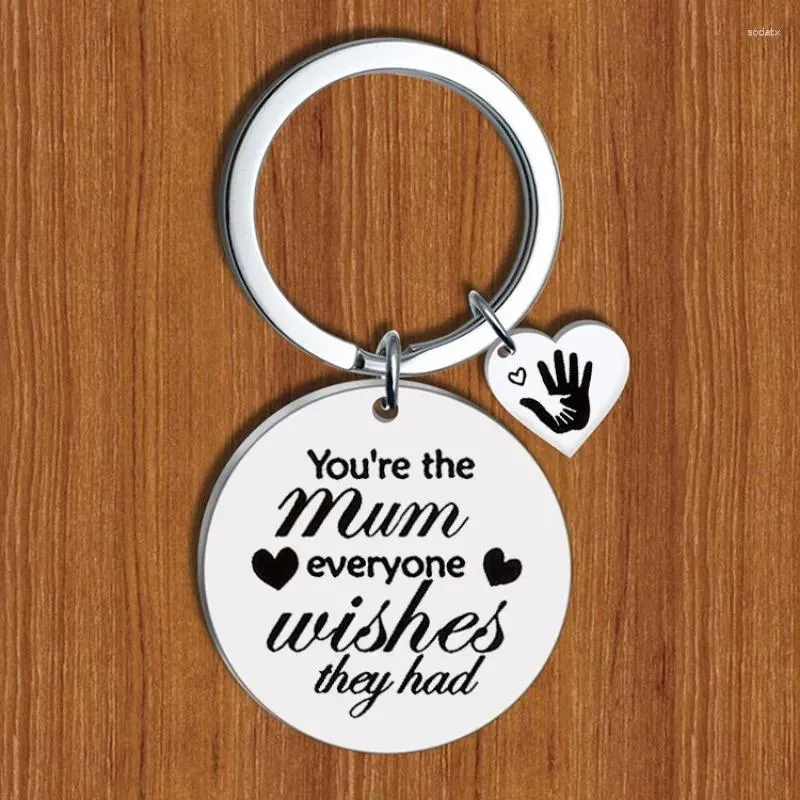 Keychains Letter KeyChain Women You're The Mom Key Chain For Men Stainless Steel Ring Mother's Day Keyring Gift Pendant Girls Jewelry