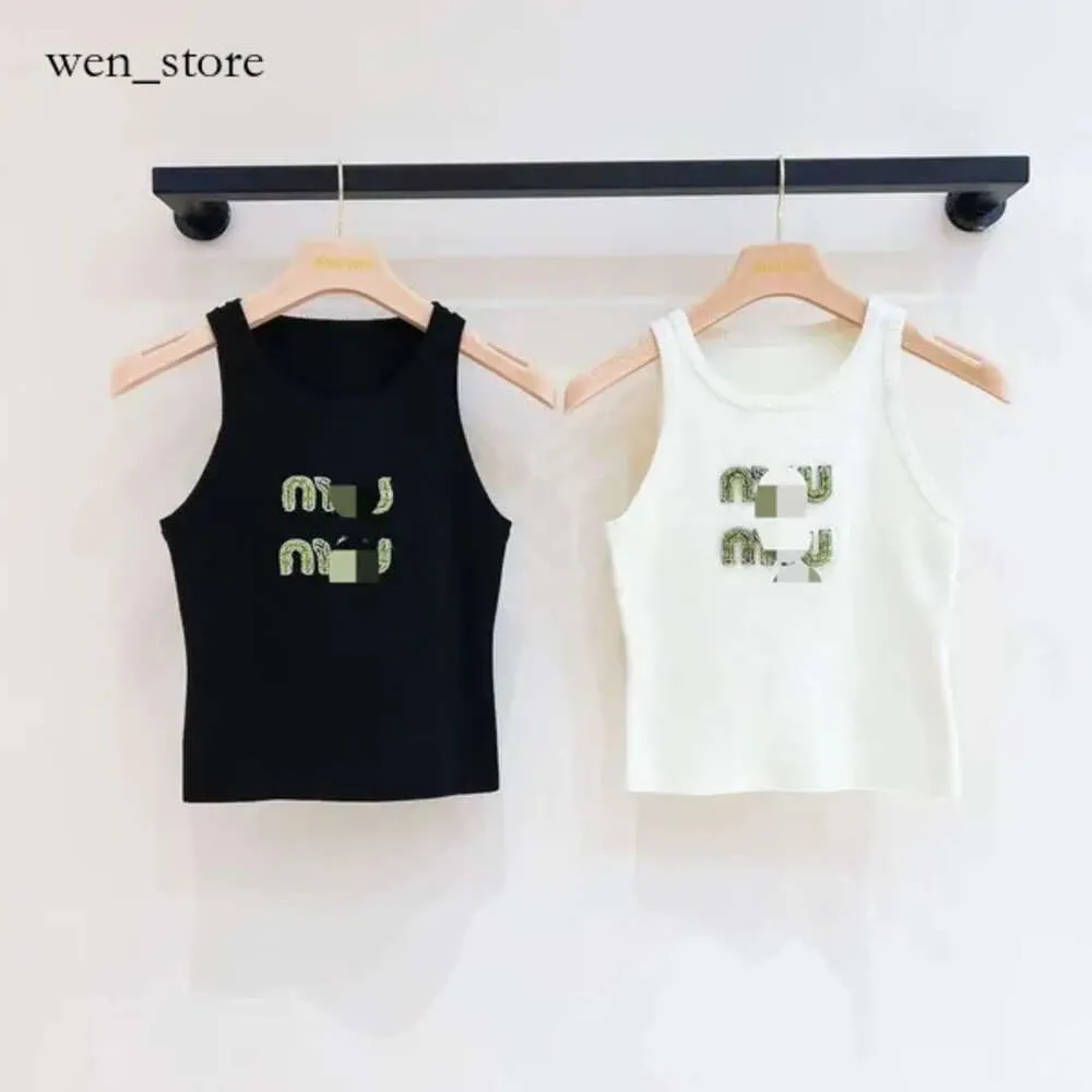Mui Womens T-shirt Designer Women Sexy Halter Tee Party Fashion Crop Top Luxury Embroidered T Shirt Spring Summer Backless 24ss Summer Cool Sexy 1:1 228