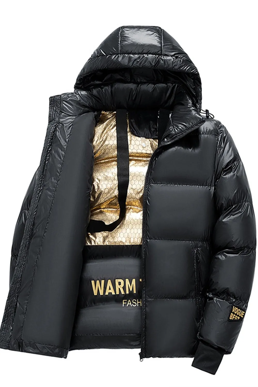 Black Shiny Mens Wadded Windbreaker Mens Padded Jacket With Black Shiny Mens Wadded Windbreaker Mens Padded Jacket With