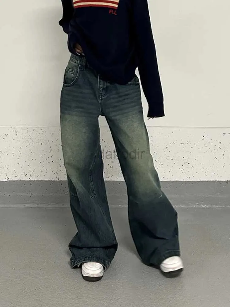 Dżinsy damskie houzhou vintage lunge dżinsy szerokie kobiety Grunge ponadwymiarowe amerykańskie retro dżinsowe spodnie Kowajne spodnie kowbojskie 24328