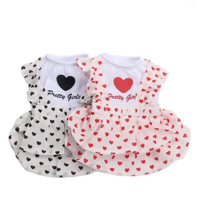 Abbigliamento per cani Abito per gatti alla moda con design a forma di cuore Abbellimento d'amore Abiti primaverili ed estivi per animali domestici a due zampe