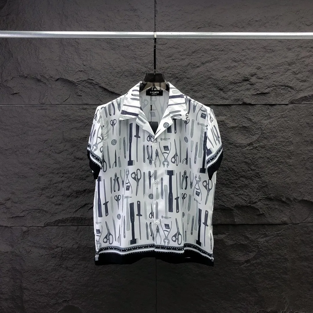 2024 Zomer Herfst Shirt Herenmode Bedrukt Shirt Casual Knoop Korte Mouw Hawaiiaans Shirt Set Strand Designer Jurk Shirt Maat M-3XL #025
