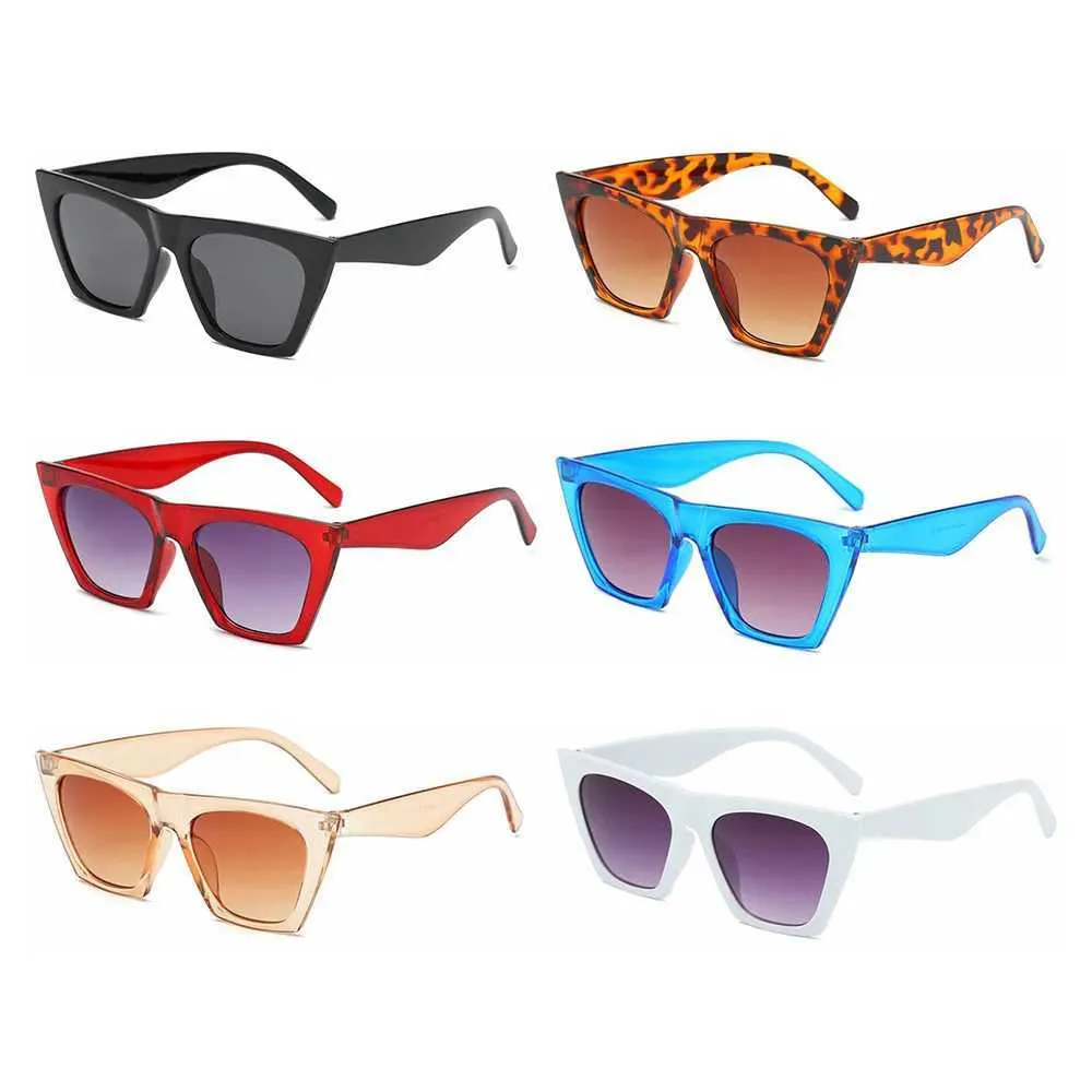 Sunglasses Fashionable Womens Sunglasses UV400 Protective Goggles Square Frame Retro Sunshade Summer Glasses Street Clothing Sunglasses J240328