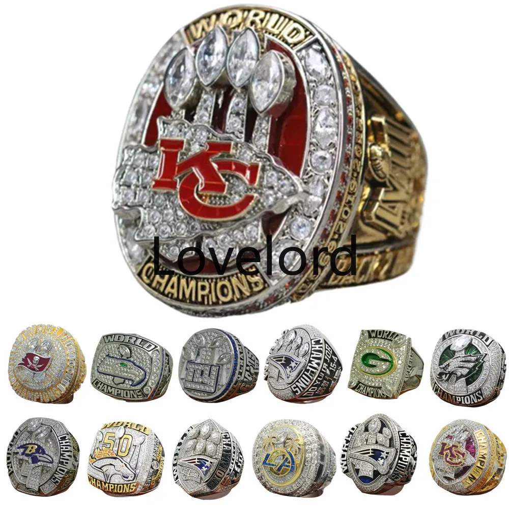 Anneau de championnat du Super Bowl Designer Set Luxury 14K Gold KC Team Champions Rings for Men Women Diamond Sport Jewelrys