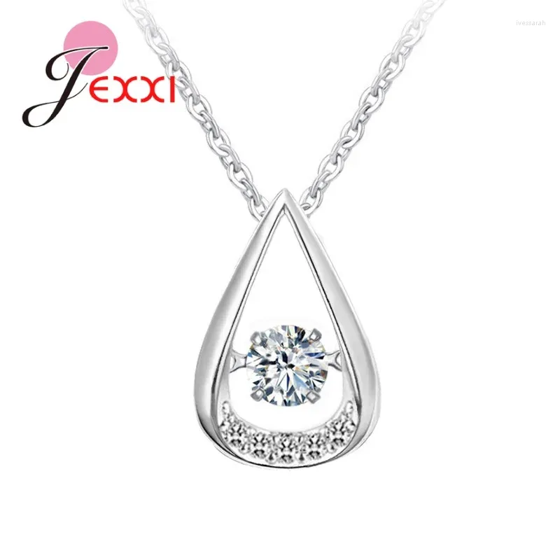 Pendentifs Grande Promotion 925 en argent Sterling goutte d'eau pendentif collier pour femmes filles scintillant cristal bijoux cadeau