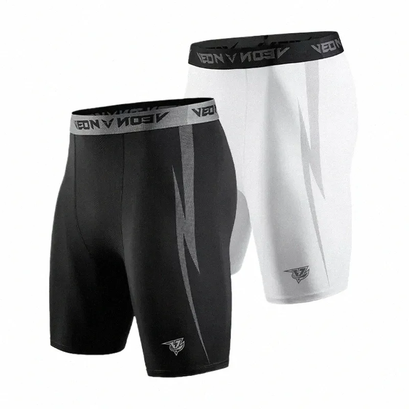 black Compri Shorts Men Spandex Sport Shorts Athletic Workout Running Performance Baselayer Underwear 98o9#