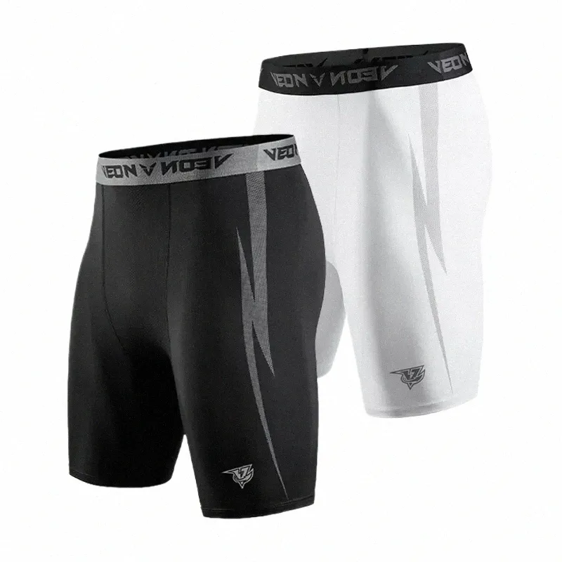 Short Compri noir pour hommes, short de Sport en Spandex, entraînement athlétique, course à pied, sous-vêtements de couche de base 98o9 #