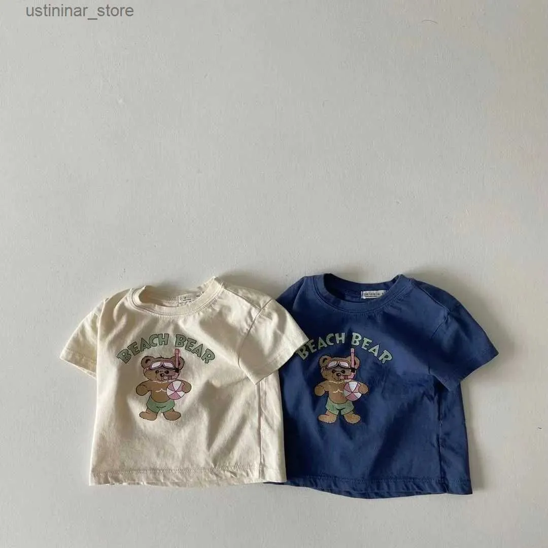 Camisetas 2023 verão novo bebê manga curta t camisas bonito dos desenhos animados impressão infantil urso t camisa meninos meninas algodão casual t camisa do bebê roupas24328