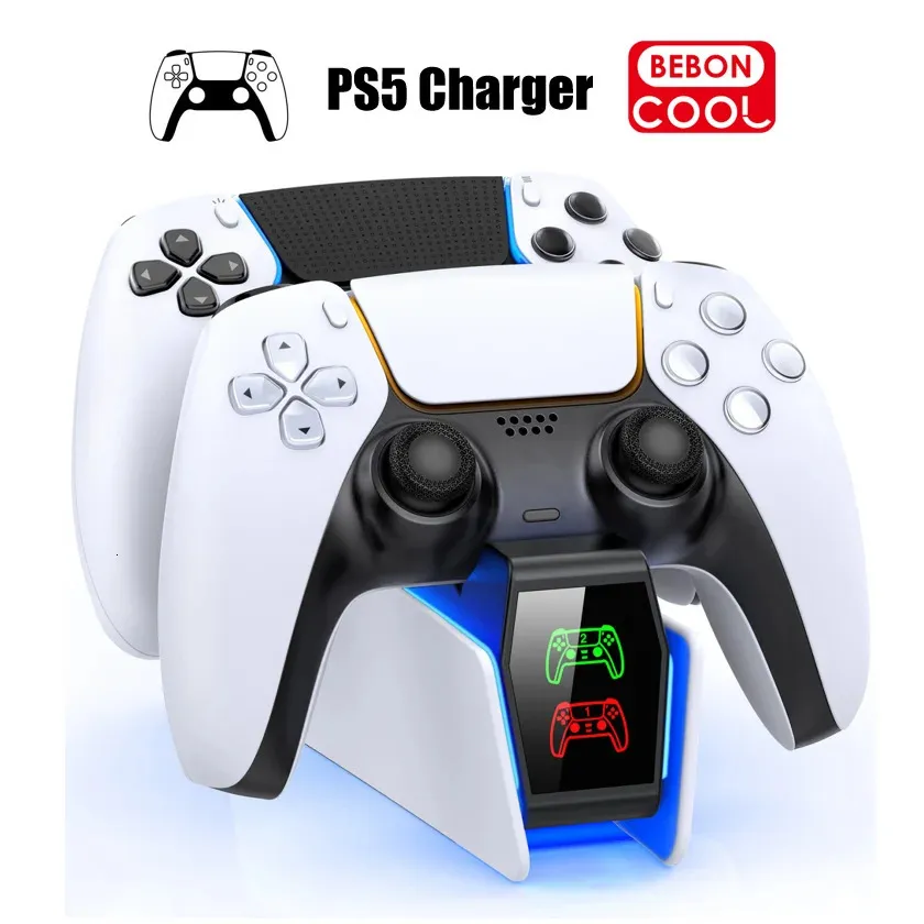 RGB-Controller-Ladestation für PlayStation 5 Dual-Schnellladegerät LED-Anzeige Ladestation Dockingstation für PS5 Gamepad 240327