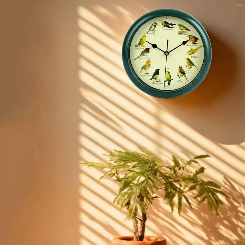 Wandklokken 10 inch zingende wilde vogel klok batterij aangedreven melodie voor keuken woonkamer slaapkamer kantoordecoratie