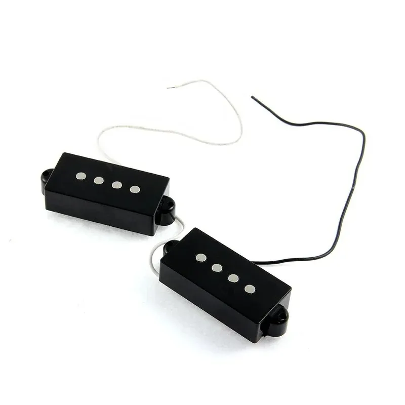 70 mm Gitarrenzubehör, 2 Stück, 4 Saiten, geräuschloser Tonabnehmer, Schwarz für Precision P Bass, Ersatz-Bass-Tonabnehmer-Set ISP