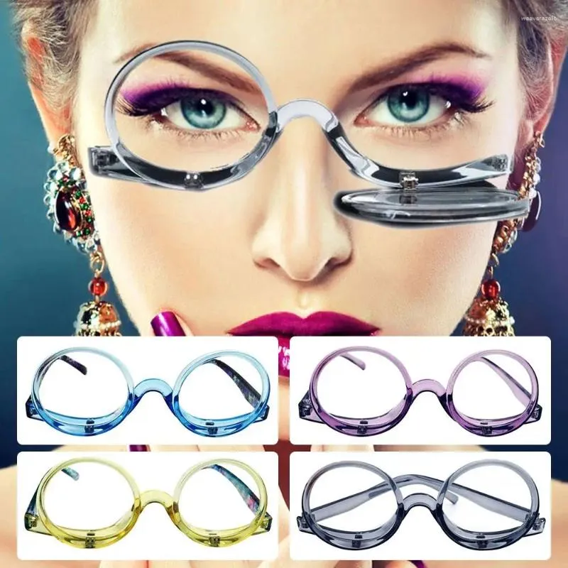 Солнцезащитные очки 1,00-4,0 диоптрий, уход за женским зрением, вращающийся макияж, очки для чтения, складные очки, увеличительная косметика