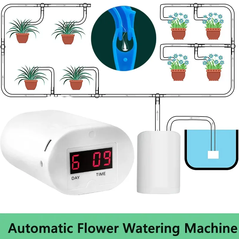 Irrigatori 8/4/2 Pompa Kit di irrigazione automatica Controller di irrigazione automatico Fiori Piante Irrigatore Sistema di timer per irrigazione a goccia intelligente