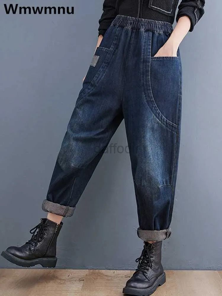 Damesjeans Hoge taille Oversized 90kg Enkellange Harem Jeans Baggy Casual Vintage Dames Denim Broek Koreaans Street chic Recht Vaqueros 24328