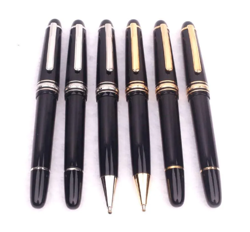 Stylos à plume de luxe en résine noire de haute qualité, fournitures de bureau, stylo à bille de styliste, matériaux de ST1456491111