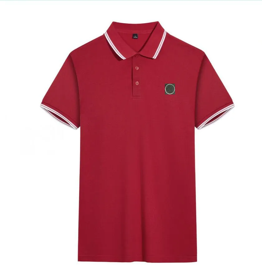 giacca in pietra di marca polo isola Polo estiva classica in cotone mercerizzato solido T-shirt in pietra a maniche corte da uomo Is land Casual Versatile Top jkk1