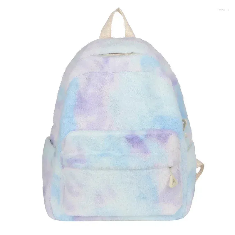 Sacs d'école en peluche pour femmes, sac à bandoulière pour petites filles, mode automne et hiver, Mini sac à dos de Shopping mignon pour étudiantes, 2024