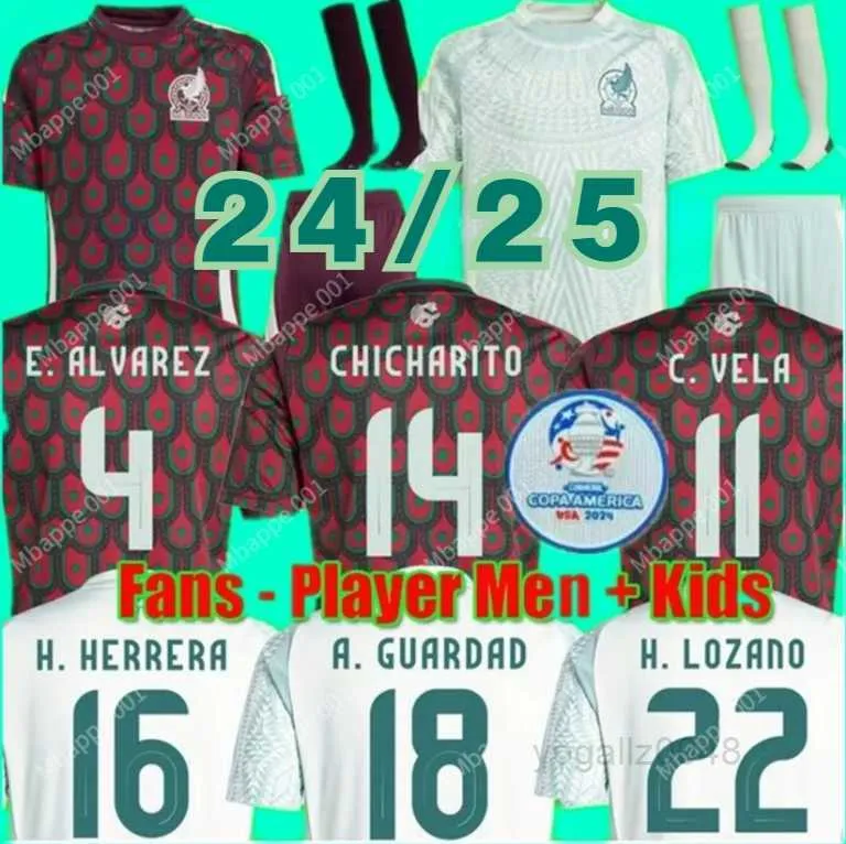 2024 Mexiko CHICHARITO Herren-Fußballtrikots 22 23 H. LOZANO A. GUARDADO Heim-Auswärts-Trainingskleidung R. JIMENEZ Nationalmannschafts-Fußballtrikot Fans Spielerversion