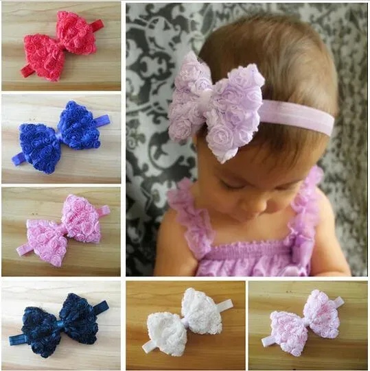 Fashion Hot Sale Colourful Baby Girl Kid Headband Bow Lace Flower Hairband Drop Shipping HJIA1100