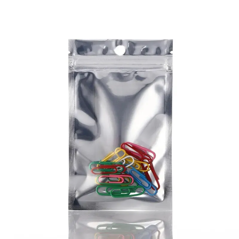 Food Smell Proof Mylar Bags Resealable Zip Bags Aluminum Foil Holographic Packaging Pouch Bag With Clear Window