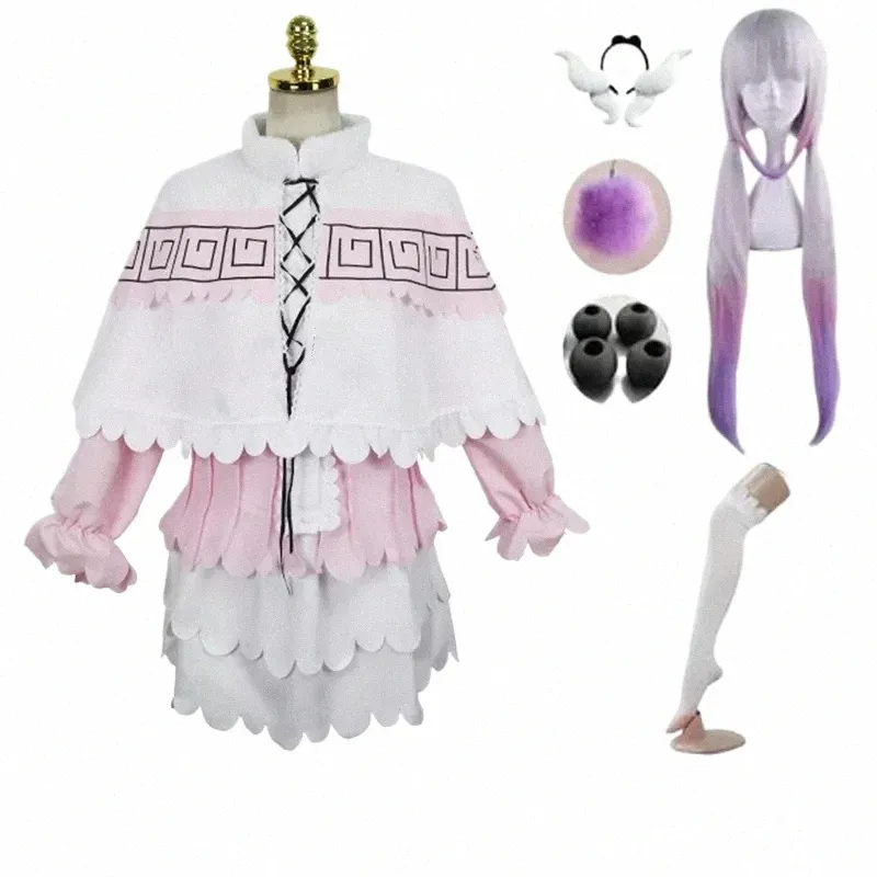 Drag Drag Maid Kanna Kanna Kamui Cosplay Costumes Halen Party Kawai Dr Costume Peruka dla kobiet A7ds#