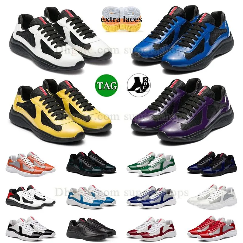2024 America Cup Sneakers Prad Panda Chaussure de randonnée Chaussures décontractées Tissu extérieur Prads Sports Praaddas Plate-forme à lacets en cuir véritable Baskets basses et souples