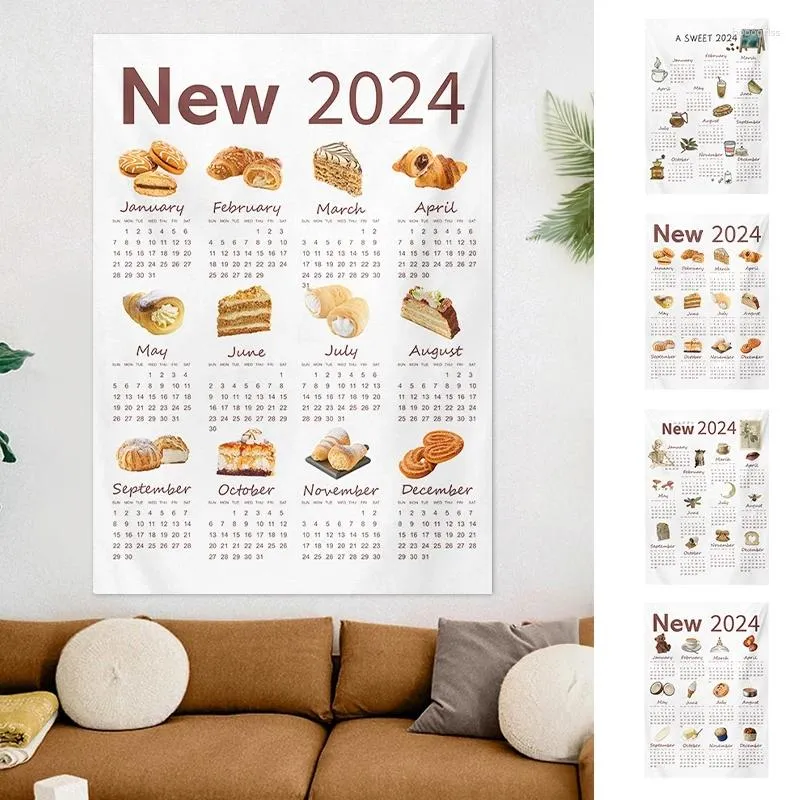 Гобелены Ins ткань плакат ткань гобелен 2024 календарь украшение стены декор комнаты фон Po реквизит