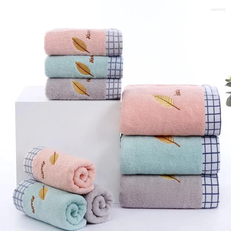 Handtuch, handgesticktes Baummuster, Baumwolle, Gesicht, saugfähig, weich, dekorativ für Badezimmer, 33 x 73,7 cm