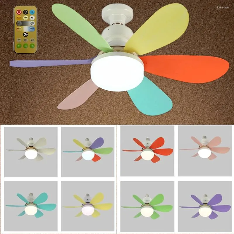 In LED Fan Lamp Low Profile Ceiling Remote Control Flush Mount 3 Mode 6 Blade For Offices Bedroom Kitchen