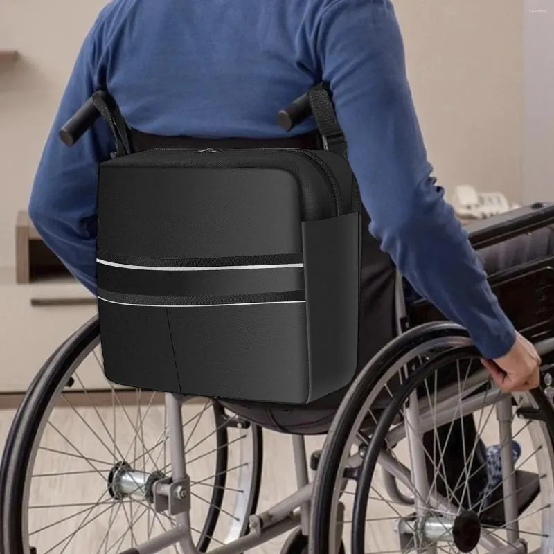 Opbergzakken 2024 Rolstoeltas Tas met grote capaciteit en veilige reflecterende strip Waterdichte rollator Verstelbaar