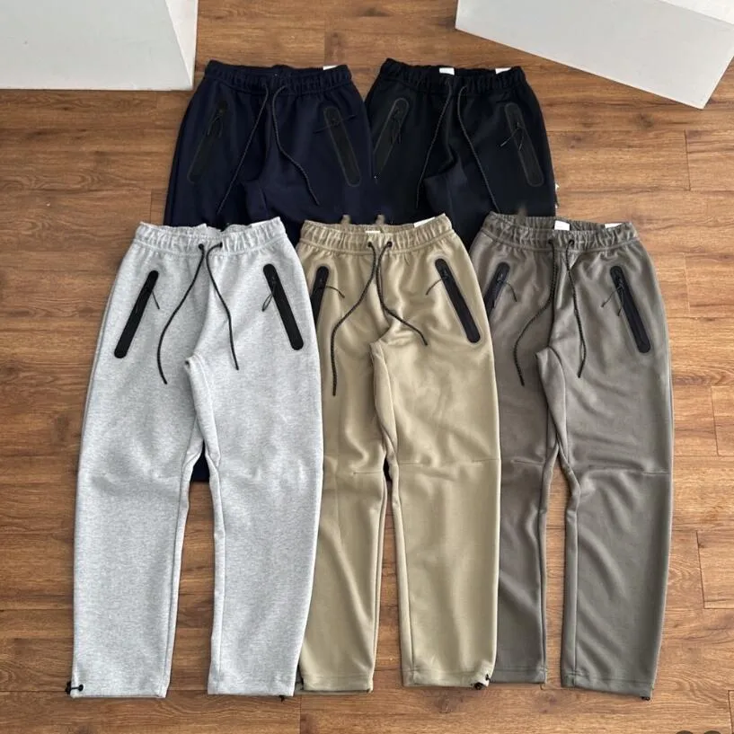 Pantaloni a gamba larga in cotone spaziale Pantaloni tecnici in pile firmati da uomo donna pantaloni con cappuccio e zip intera pantaloni sportivi windrunner giacca sportiva tasca riflettente con cordino in vita