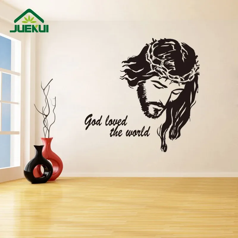 Stickers Creative Christian Paintings Jesus Portraits Gods Emanuel Catholic Church Vinyl Wall Stickers for Living Room Decor Murals K410