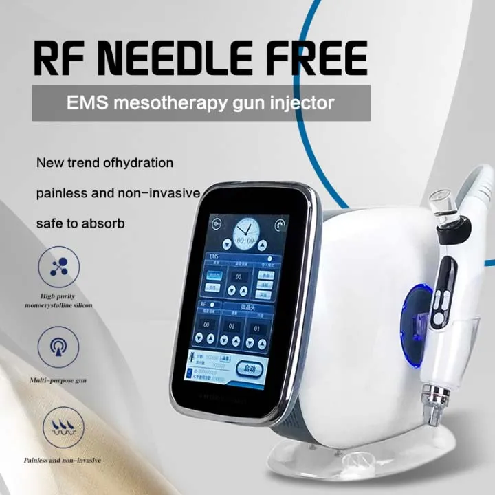 EMS Microneedle Needle Free RF Machine No Needle Meso Mesotherapy Gun Pun Tawing Water Water Anti Aging Salon Salon Devel Device Clinic