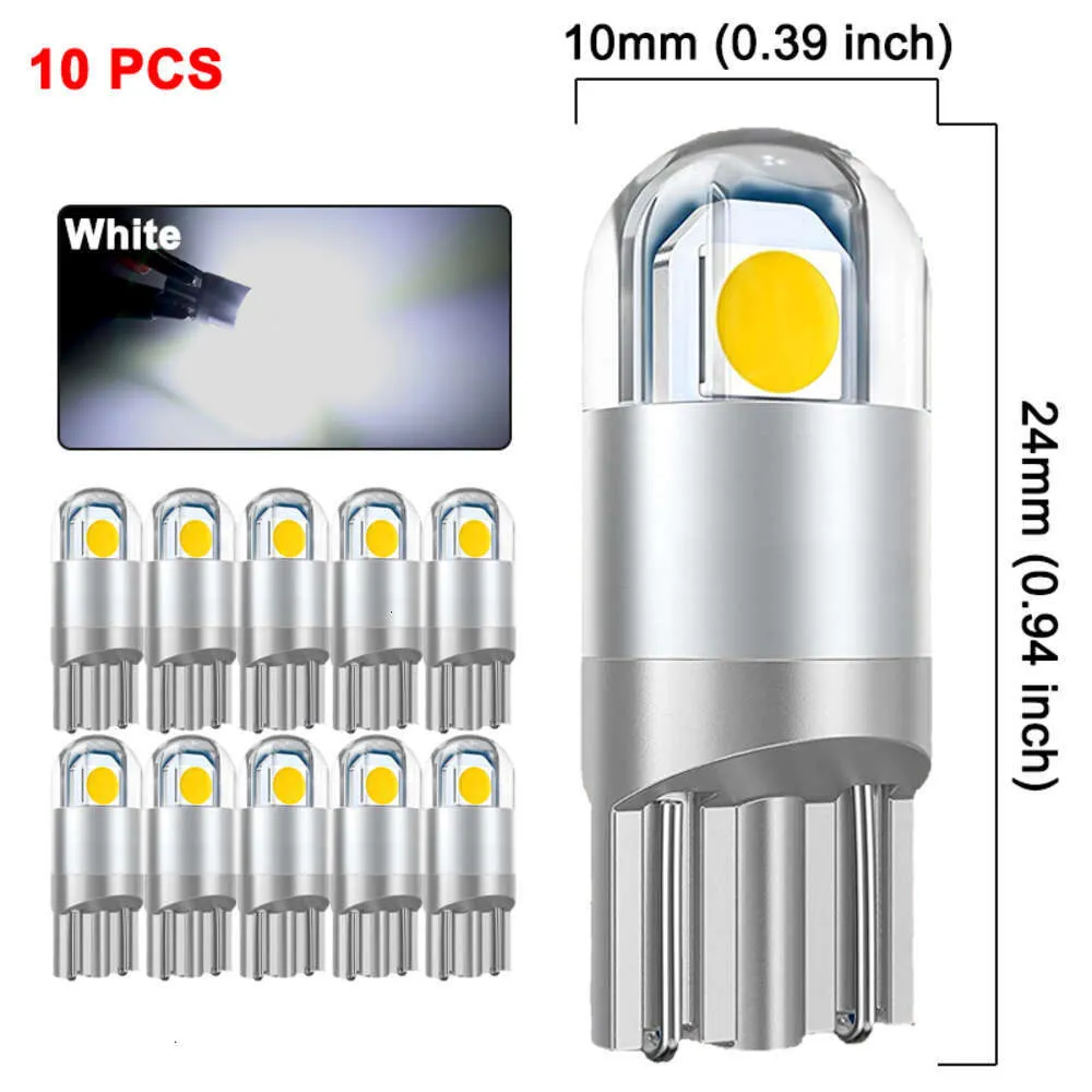 Upgrade 10 szt. T10 W5W 194 Sygnał LED żarówka 12V 7000K Wewnętrzne czytanie kopuły Mapa Light